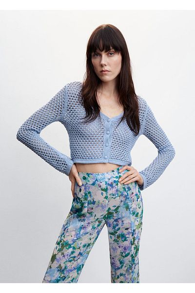 MANGO Woman Cardigan tricotat ajurat