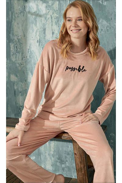 cotonhause Γυναικείο Σετ Πιτζάμα Velvet Salmon C1T3N111-7