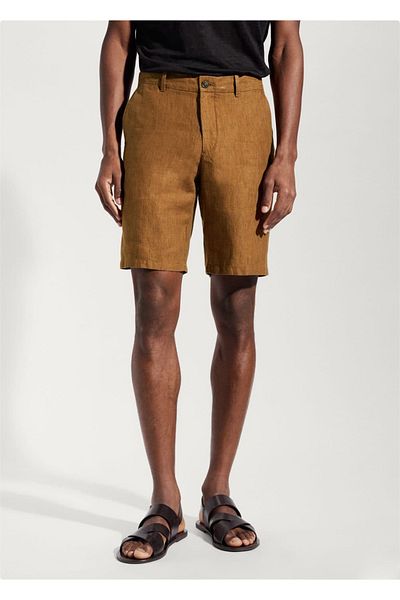 MANGO Man 100% Linen Bermuda Shorts