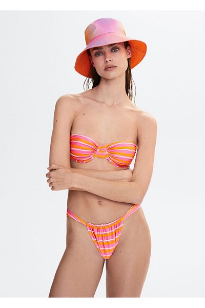 MANGO Woman Κλασικό ριγέ πάτο μπικίνι