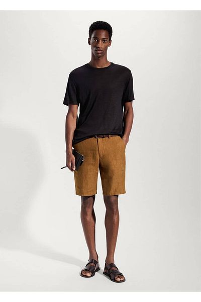 MANGO Man 100% Linen Bermuda Shorts