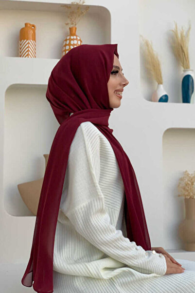 Bym Fashion 2019 Chiffon Shawl Claret Red