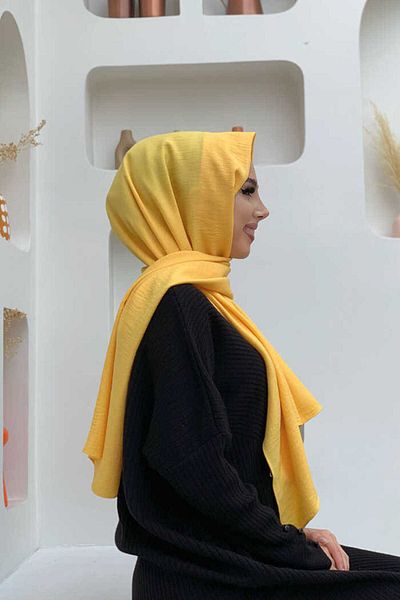 Bym Fashion 2052 Model Yellow Shawl