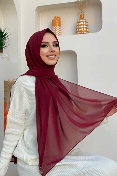 Bym Fashion 2019 Chiffon Shawl Claret Red