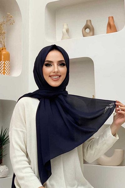 Bym Fashion 2025 Cwin Shawl Navy Blue