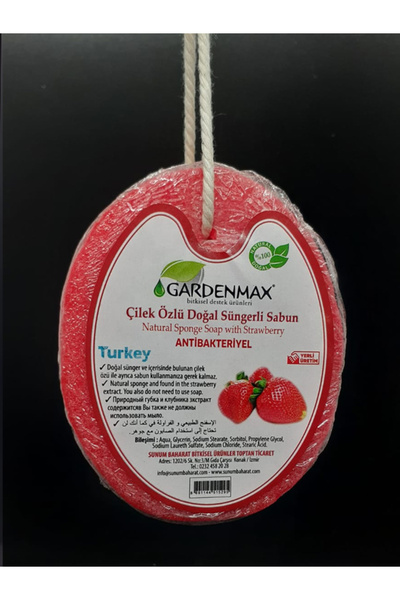 Gardenmax Çilek Özlü Süngerli Sabun Antibakteriyel