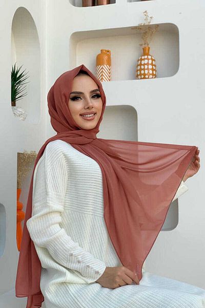 Bym Fashion Σολομός σάλι σιφόν 2019