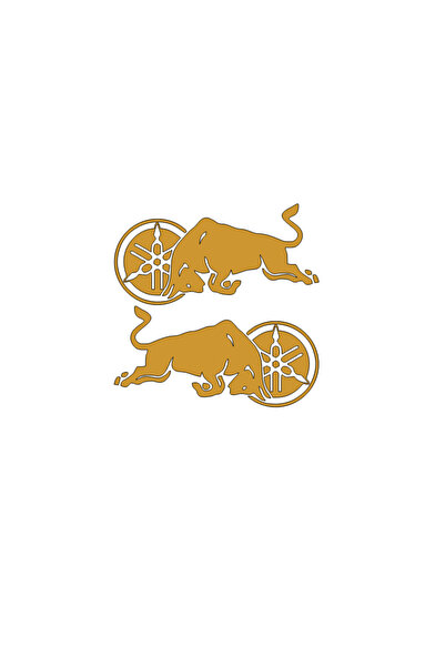 YAMANB Yamaha Redbul Boğa Sticker 15cm*7,5cm X 2 Adet METALİK GOLD