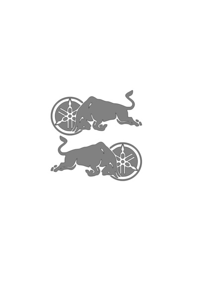 YAMANB Yamaha Redbul Boğa Sticker 15cm*7,5cm X 2 Adet GRİ