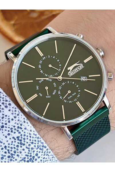 Slazenger BLKT.2.700 ساعة يد مقاومة للماء بسلك فولاذي غير مشوهة ولا تترك ألوا...