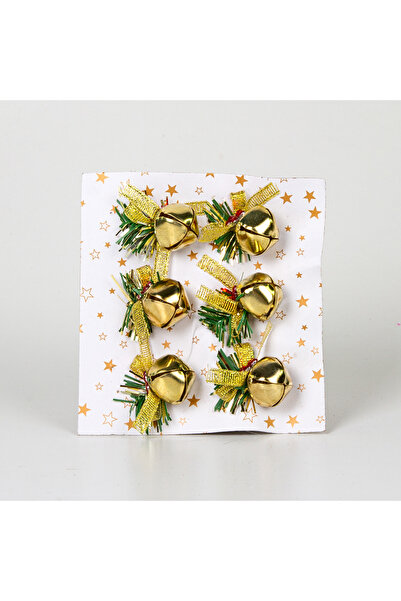 Herdekora Ornament de Crăciun Clopot Pachet 6 Aur 2,5x4,5 Cm.