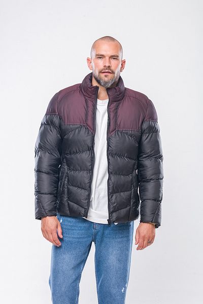 Kevin K231 Men's Burgundy Puffer Jacket