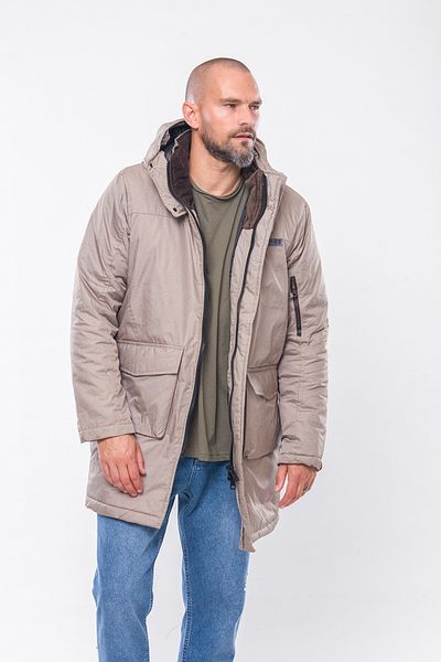 Kevin K235 Men's Beige Hooded Parka