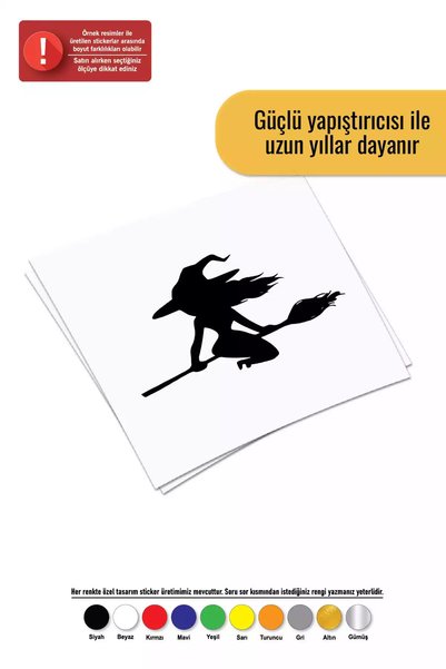 Generic Brand ساحرة مع مكنسة كهربائية - ملصق متوافق مع السيارة والسيارات والك...