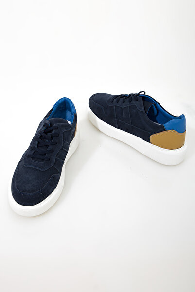 GERARDO AYAKKABI Сині чоловічі спортивні замшеві шкіряні черевики