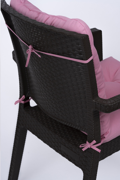 ALTINPAMUK Neva Pofidik Pink Backrest Chair Cushion with Special Stitched Laces, 44X88 cm