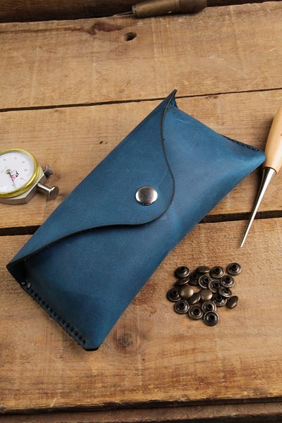 New Coast Leather 1900's Γνήσιο & Πραγματικό Δέρμα 100% Χειροποίητο Τυρκουάζ Γυαλιά Δοχείο