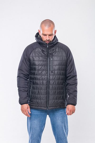 Kevin K202 Hooded Black Coat