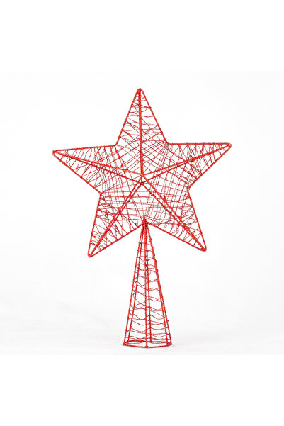 Herdekora Christmas Tree Star, Glittery, Metal, Red - 24X7X34 cm