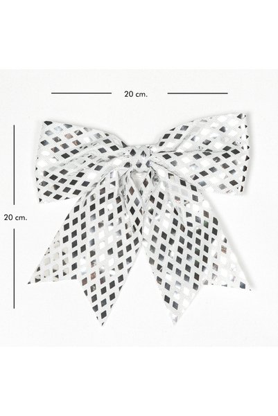 Herdekora Christmas Ornament, Shiny Sequin Bow with Hanger, Lame - 20X20 cm