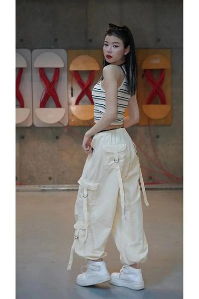 Gofeel Streetwear Baggy - Φαρδύ παντελόνι με τσέπη Cargo με λεπτομέρεια ζώνης eza