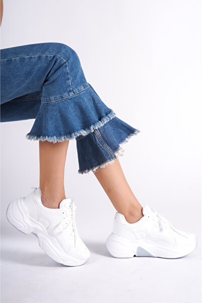 Moda Değirmeni Pantofort alb pentru femei BG1172-101-0001