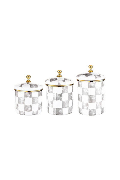 Taşev 3 Pieces Damas - 3-Piece Enamel Spice Rack Small Glass