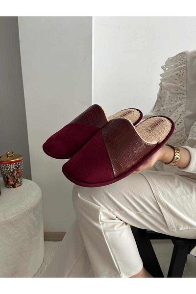 Behtah Kundura Woolen Men's Closed Front Winter Slippers Daily Indoor Slippers Dowry Bundle with Fur Inside