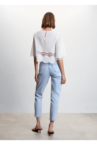 MANGO Woman Işlemeli Oversize Bluz