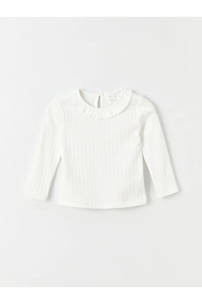 LC Waikiki LCW baby Bisiklet Yaka Uzun Kollu Kız Bebek Tişört