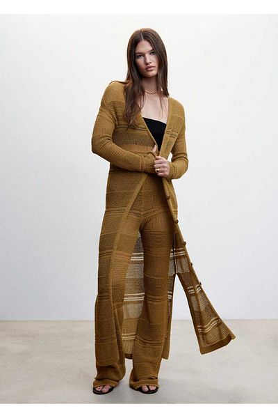 MANGO Woman Διάτρητο πλεκτό παντελόνι