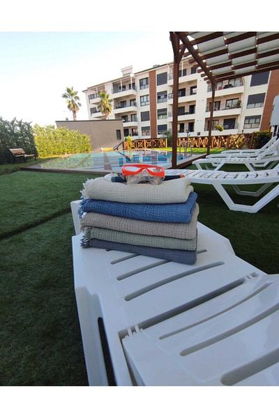 YASEMİNİNEVİ Muslin Beach Towel / Peshtemal / Bath Shower Towel / Bathroom, Sauna Towel
