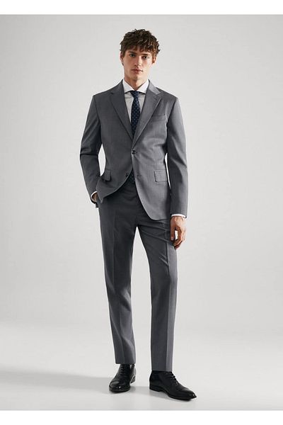 MANGO Man Forty Woolen Slim Fit Suit Blazer Jacket