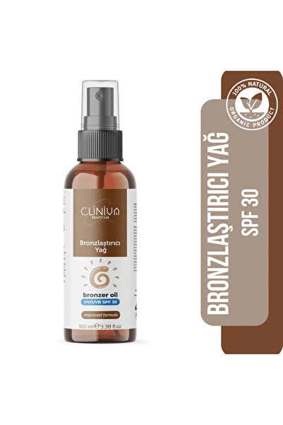 CLİNİVA KOZMETİK Bronzlaştırıcı Yağ-Bronzer Oil SPF30 100ml %100 Doğal Yağlar