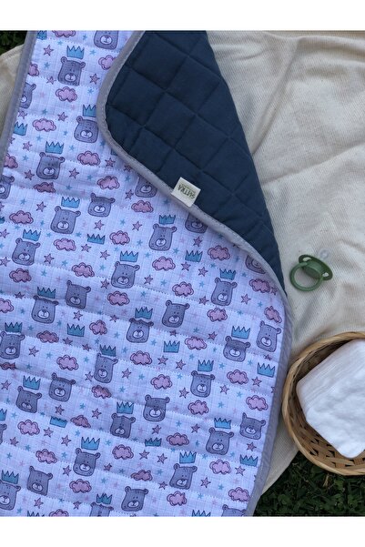 sutra سجادة حفاضات أطفال من الموسلين بوجهين - غطاء للرضاعة - وسادة لعب نيلي -...