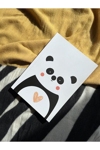 LaTua Design Latua Pastel Series Panda Unlined A5 Notebook