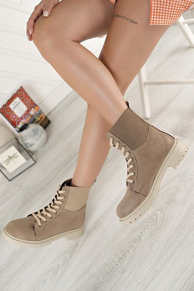 Tolgado Cizme cu șireturi elastice pentru femei Skin Suede