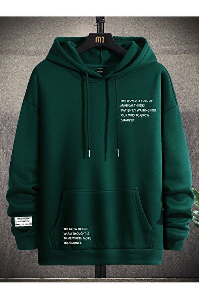 Adrift هودي برباط وجيب على شكل كنغر من Manfinity Hypemode باللون الأخضر