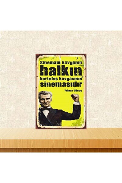 TAKIFİX Halkın Sinemasıdır Yılmaz Güney 20-30 Cm Retro Ahşap Poster