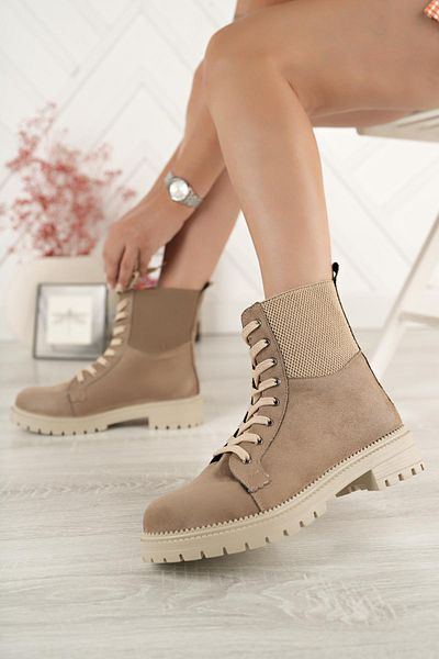 Tolgado Cizme cu șireturi elastice pentru femei Skin Suede