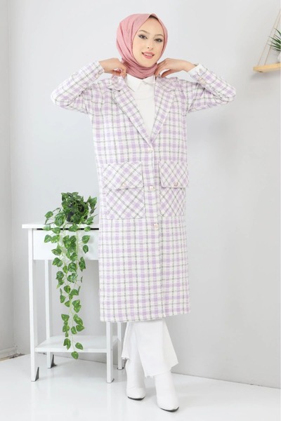 DAS KLEID غطاء طويل بتفاصيل جيب LILA
