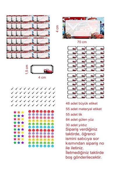 EyER Shoping Lightning Mcquenn Book Notebook Etichetă școlară 270 bucăți tăiate