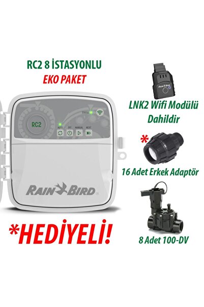 Rainbird Rain Bird Dış Mekan RC2-8 İstasyonlu Kontrol Ünitesi + LNK2 WIFI Mod...