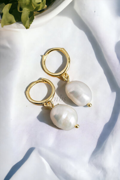 NBS Beautiful Naturel Stones İnci Gerçek Küpe AA Kalite