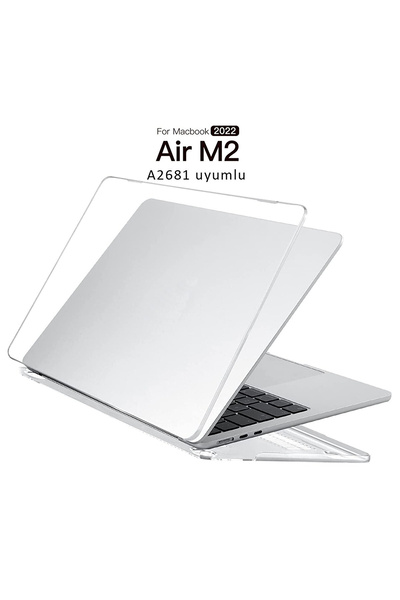 ZMOBILE Macbook Air M2 M3 M4 13.6” A2681 A3113 A3240 Uyumlu Kapak Kılıf Parlak Şeffaf Transparan Kapak