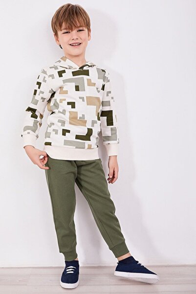 Arnetta Minecraft Beyaz Erkek Çocuk Uzun Kol Eşofman Takım