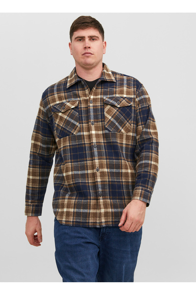 Jack & Jones Standard Brown Men's Shirt12236741_JJEEDDIE OVERSHIRT LS PLS