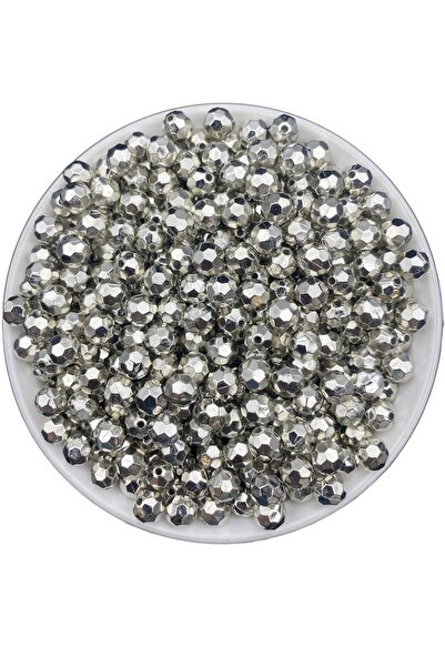 Hedef Bijuteri 8mm Petek Model Gümüş-Nikel Renk CCB Metalize Plastik Boncuk,T...