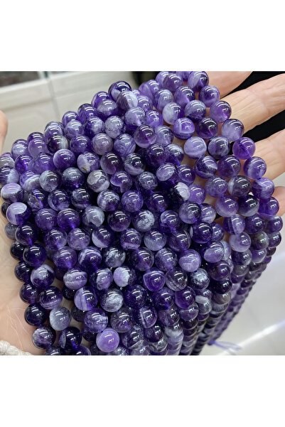 A+ QUALITY Amethyst Natural Stone Array Beads > Certified + FISHING LINE GIFTED