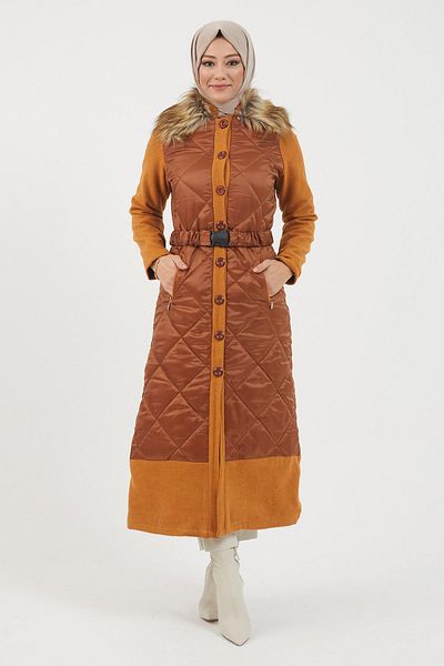 Modamihram Stamp Buttoned Tan 2358